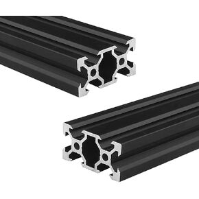 2040 Aluminum Extrusion 7.87 inch / 200mm Length V Slot Black 2 Pack, Extruded Aluminum 20mm x 40mm 20 Series V Type Profiles Anodized European Standard Linear Rail Frame 2Pcs