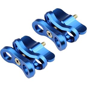 Red Aluminum Butterfly Clip Ball Clamp Mount, Diving Photography Butterfly Clip, Holes Ball Clamp Mount for Underwater Diving Light Arms Tray System (2pack)