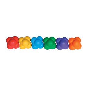 Sportime - 1272724 Rubber React-2-Ball with Erratic Bounce - Set of 6 - Multiple Colors