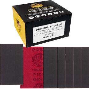 Dura-Gold 5" x 2-3/4" Sanding Sponge Variety Pack, Box of 24 - Grits 320, 400, 600, 800, 1000, 1500, 2000, 2500 - Hook & Loop Wet or Dry Flexible Sandpaper, Hand Sanding Blocks Polish Metal Auto Paint