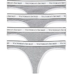 Victoria's Secret Cotton Logo Thong Panty Pack, Underwear for Women, 5 Pack, Spring Mix (M) in Saudi Arabia