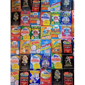 Old Baseball Cards - Unopened Packs Fr Wax Box. Huge Vintage 100 Card Lot