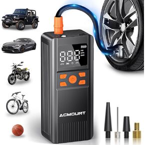 Cordless Tire Inflator Portable Air Compressor, 150PSI Portable Air Pump for Car, 2X Faster Inflation Electric Air Compressor with LCD Screen/Gauge/Light for Motorcycle, Bike, Ball in Kuwait
