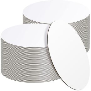 SHUESS 50 Pcs Cake Boards White Cake Boards Round 12 Inch Disposable Cake Circles Rounds Base Food-Grade And Oil-Proof Cardboard Rounds Cake Base For Cake DIY, Dessert and Crafts Display