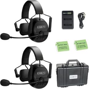 Came-TV Kuminik8 Wireless Intercom Headsets Full Duplex 5 Person 1500ft Team Communication with Noise Cancellation Hardcase Single Ear for Boating Church Filmmaking