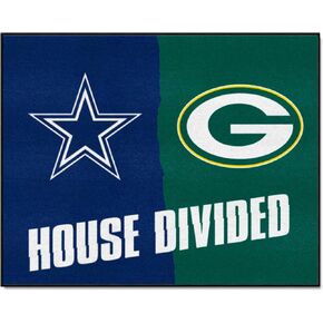 FANMATS 21804 NFL Packers / Cowboys House Divided Rug