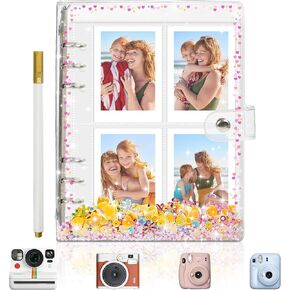 ألبوم صور Vienrose Mini Polaroid 200 جيب 2x3 بوصة صور لـ Fujifilm Instax Mini 7s 8 9 11 كتاب بولارويد المفاجئ للكاميرا الفورية، صدف ملون in Kuwait