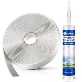 تشتمل مجموعة شريط ختم نافذة RV على مانع تسرب مطاطي بوتيل ومانع تسرب ذاتي التسوية 1/8 بوصة × 3/4 بوصة × 30 قدم شريط تسرب بوتيل 10.3 أونصة بيضاء مانعة للتسرب لسقف RV لمقطورات عربات التخييم in Kuwait