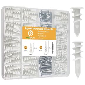 120Pcs #8 Self Drilling Drywall Anchors and Screws kit Heavy Duty,Screws and Plastic Wall Anchors for Drywall,No Drill Hole Required,Holds Up to 50lbs,for Drywall,Sheetrock,Hollow Wall