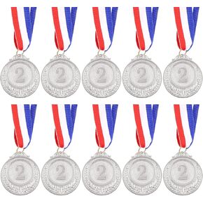 10Pcs Golden Silver Bronze Award Medals Olympic Style for Competitions, Sports, Spelling Bees, Party Favors