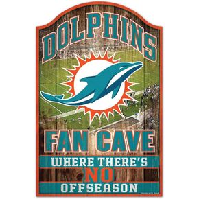 Wincraft NFL Miami Dolphins 05494013 Wood Sign, 11" x 17", Black