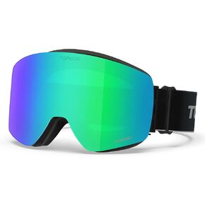 TOREGE Ski Goggles, Snow Goggles with Anti-fog Spherical Lens, OTG Snowboard Goggles for Men Women