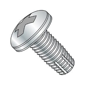 Small Parts 1016FPP Steel Thread Cutting Screw, Zinc Plated Finish, Pan Head, Phillips Drive, Type F, #10-24 Thread Size, 1" Length (Pack of 100)