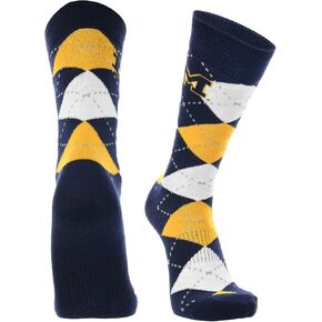 TCK Michigan Wolverines Argyle Dress Socks NCAA Fanwear Crew Length