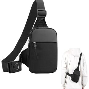 Yamadura Small Sling Crossbody Sling Bag, Chest Bag Backpack Dual Pocket Water Resistant Fanny Pack Running Phone Holder for Men Women Workout Travelling
