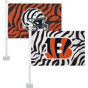 FOCO Cincinnati Bengals NFL 2 Pack White Stripe Car Flag