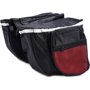 EVTSCAN Bike Bag, Bicycle Rear Seat Rack Pannier Bag Waterproof 25L Large Capacity Bike Saddle Bag with Adjustable Hooks