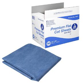 Dynarex Disposable Bed Sheets - Medical Cot Sheets & Covers for Mattress, Stretcher, Gurney - Waterproof Protectors - Breathable Non-Woven Fabric - Flat Sheet, 40x85" - 50 Count