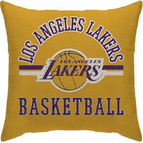 Officially Licensed NBA Los Angeles Lakers Basketball Logo Duck Cloth Throw Pillow Cover