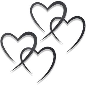OYEFLY Infinity Heart Metal Wall Decor,Infinity Heart Wall Decor for Room Living,Wedding Decor (Black, style3 11.4 x 10.7in)
