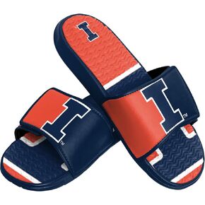 FOCO Illinois Fighting Illini NCAA Mens Colorblock Big Logo Gel Slides - XL