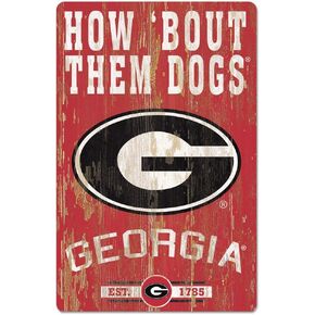 Wincraft NCAA Georgia Bulldogs 11x17 Wood Sign, Team Color, One Size