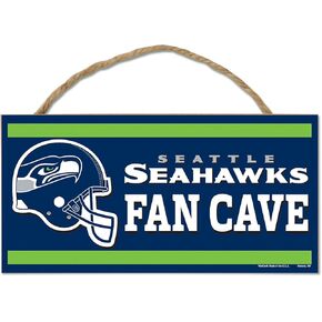 WinCraft NFL Seattle Seahawks Wood Sign with Rope, Green, 5 x 5 x 10