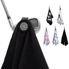 Golf Magnetic Golf Towels for Women - Flamingo Microfiber Golf Towel Magnet with Waffle Texture - Strengthen Magnet Golf Towels for Stong Hold to Golf Clubs Carts and Golf Clubs