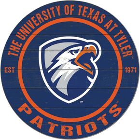 KH Sports Fan Texas Tyler Patroits Colored Circle Sign, 20x20 Inches, Patroits Decor for Dorm, Fan Cave, Living Room; Display Your Team Spirit with This University of Texas at Tyler Patroits Wall Art