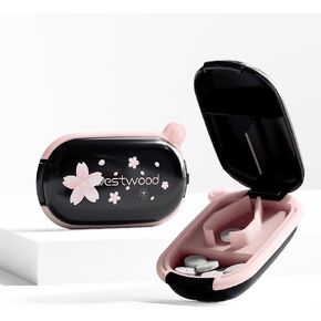 White Small Pill Cutter, Pill Splitter with Centering Device, Pill Cutter Splitter for Small and Tiny Pills, Cuts Vitamins Tablets, Portable Exquisite Pill Crusher for Purse Pocket