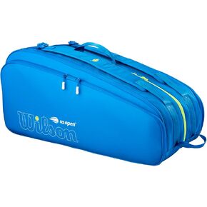 WILSON US Open Tour Tennis Racket Bag - Holds up to 12 Rackets, Blue