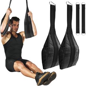 2PCS Hanging Ab Straps for Pull Up Bar Gym Ab Sling Straps for Arm Pull Up Abdominal Muscle Building Padded Arm Support Slings Ab Sling Straps for Knee & Leg Raises