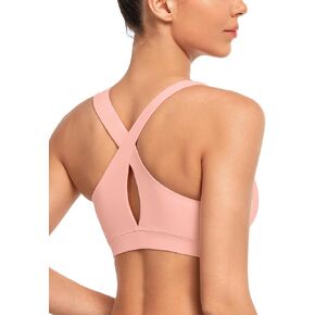 Yvette Yoga Sports Bras for Women Light Support Sexy Criss Cross Back Bra with Removable Pad