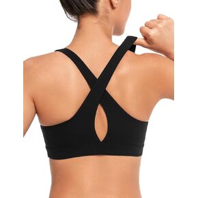 Yvette Yoga Sports Bras for Women Light Support Sexy Criss Cross Back Bra with Removable Pad