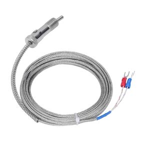 K Type Thermocouple, Compression Spring Temperature Gauge Sensor Probe 0‑400℃ 5 Meter Stainless Steel Thermocouples Probe