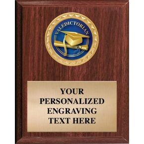 Valedictorian Plaques Make A Great Award & Trophy. You Can Add Your Own Free Engraving.