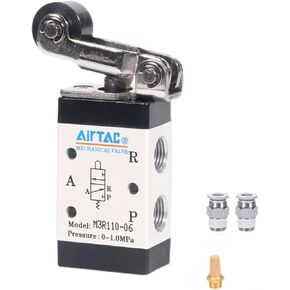 Control valve 5/2 Way AirTac M5R110-06 1/8'' PT Pneumatic Air Mechanical Roller Single External Direct Acting Type