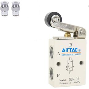 Control valve 5/2 Way AirTac M5R110-06 1/8'' PT Pneumatic Air Mechanical Roller Single External Direct Acting Type