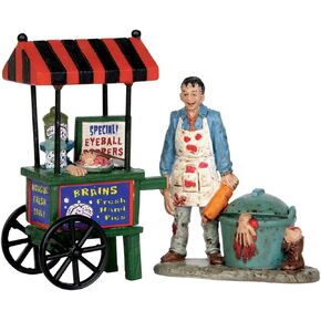 Lemax Spooky Town Zombie Brains Foodcart Set of 2# 52311