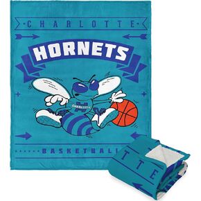 Northwest NBA Charlotte Hornets Silk Touch Sherpa Throw Blanket, 50" x 60", Hardwood Classics