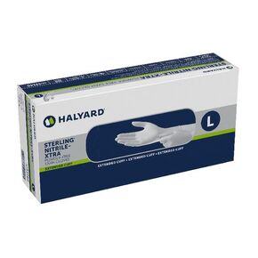 HALYARD STERLING NITRILE-XTRA Exam Gloves, Powder-Free, 3.8 mil, 12", Gray, Large, 53140 (Box of 100)