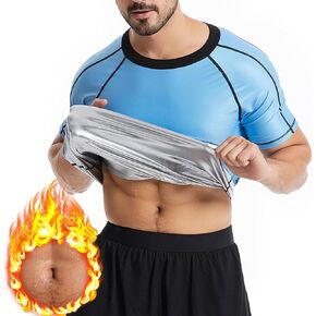 Sauna Shirt for Men Short Sleeve Sweat T Shirts Gym Workout Sauna Suits