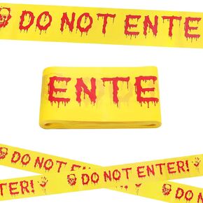 Halloween Decorations Caution Tape 2.95 inches*82 feet Do Not Enter Tape Scary Halloween Decor Blood Handprint Halloween Fright Tape for Crime Scene DIY Halloween Party Indoor Outdoor