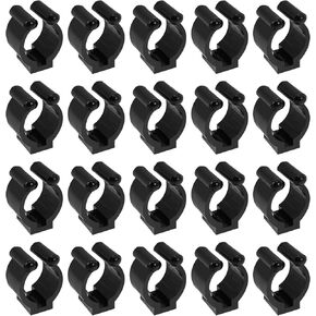 20PCS Wall Mounted Fishing Rod Storage Clips Clamps Holder Rack Organizer Fishing Pole Holder Clip Storage Rack Billiards Snooker Cue Locating Clip 24mm