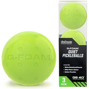 كرات GoSports GS 40 Q-Foam Pickleballs - كرات إسفنجية هادئة للتمرين الداخلي أو الخارجي - 3 عبوات