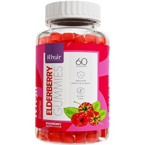 Khair Halal Elderberry Gummies - Super Antioxidants Supplement, Boosts Immunity & Fights Seasonal Allergies - Non GMO, Vegetarian, Gluten Free, Gelatin Free & Halal Vitamins - 60 Gummies
