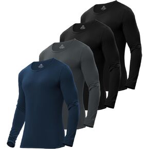 URATOT Men's Thermal Underwear Tops Crewneck Fleece Lined Long Sleeve Shirts for Men Base Layer Cold Weather Winter Warm