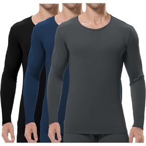 URATOT Men's Thermal Underwear Tops Crewneck Fleece Lined Long Sleeve Shirts for Men Base Layer Cold Weather Winter Warm