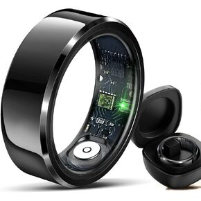 HitTopss Smart Ring, Fitness Tracking Smart Ring with Calories/Heart Rate/Blood Oxygen/Sleep Monitoring, IP68 Waterproof, No APP Subscription, Compatible with iOS/Android (Rose Gold, 8#)