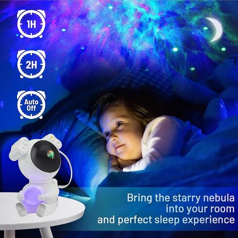Astronaut Galaxy Projector, 2 in 1 Galaxy Projector for Bedroom with Moon Lamp, Star Projector Galaxy Light with 8 Nebula Effects, Timer & Remote Control, Space Projector for Kids Christmas in Saudi Arabia